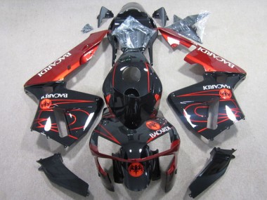 Lojas Carenagens Moto Honda CBR600RR 2003-2004 - Preto Brilhante Vermelho RACARDI