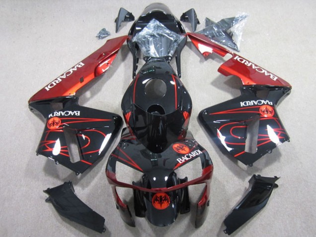 Lojas Carenagens Moto Honda CBR600RR 2003-2004 - Preto Brilhante Vermelho RACARDI