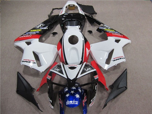 Lojas Carenagens Moto Honda CBR600RR 2005-2006 - Branco Vermelho Azul Preto Estrela Lee