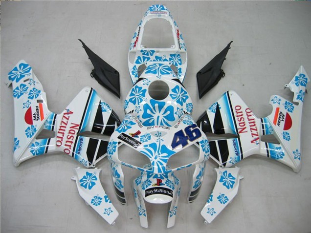 Lojas Carenagens Moto Honda CBR600RR 2005-2006 - Branco Azul Vermelho Nastro Azzurro 46