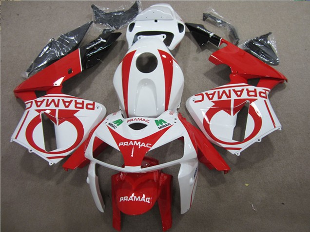Lojas Carenagens Moto Honda CBR600RR 2005-2006 - Branco Vermelho Preto Pramac