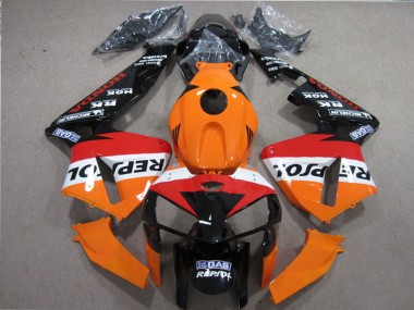 Lojas Kits Carenagens Moto Honda CBR600RR 2005-2006 - Laranja Branco Vermelho Preto Brilhante Repsol