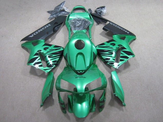 Lojas Carenagens Moto Honda CBR600RR 2007-2008 - Verde Preto Brilhante Chama