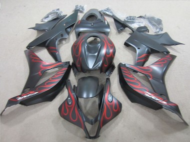 Lojas Carenagens Moto Honda CBR600RR 2007-2008 - Preto Fosco Vermelho Chama