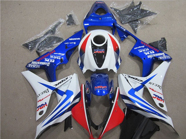 Lojas Carenagem Moto Honda CBR600RR 2007-2008 - Branco Vermelho Azul HRC