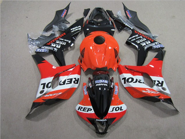 Lojas Kits Carenagens Moto Honda CBR600RR 2007-2008 - Laranja Branco Vermelho Preto Brilhante Repsol