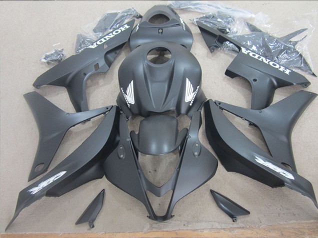 Lojas Carenagem Moto Honda CBR600RR 2007-2008 - Preto Fosco Branco Decalques