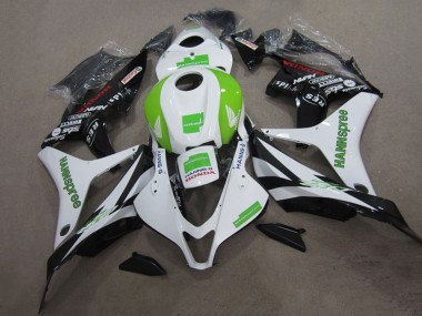 Lojas Kits Carenagem Moto Honda CBR600RR 2007-2008 - Branco Verde Preto Brilhante Hannspree
