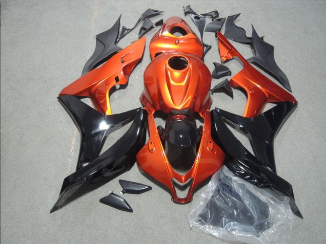 Lojas Carenagens Moto Honda CBR600RR 2007-2008 - Laranja Preto Brilhante