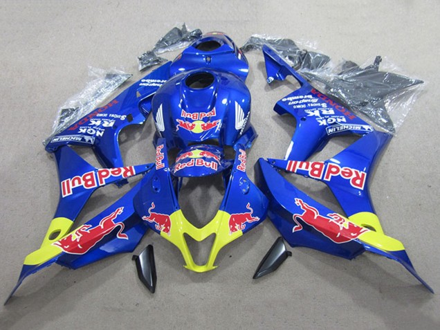 Lojas Kits Carenagem Moto Honda CBR600RR 2007-2008 - Azul Amarelo Red Bull