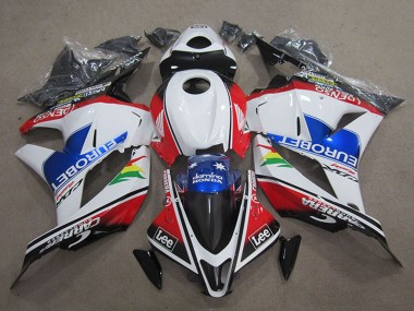 Lojas Carenagens Moto Honda CBR600RR 2009-2012 - Branco Vermelho Azul EuroBet Lee