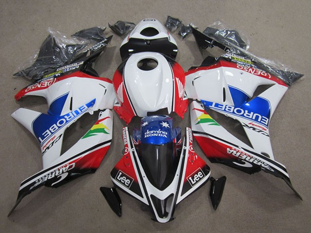 Lojas Carenagens Moto Honda CBR600RR 2009-2012 - Branco Vermelho Azul EuroBet Lee