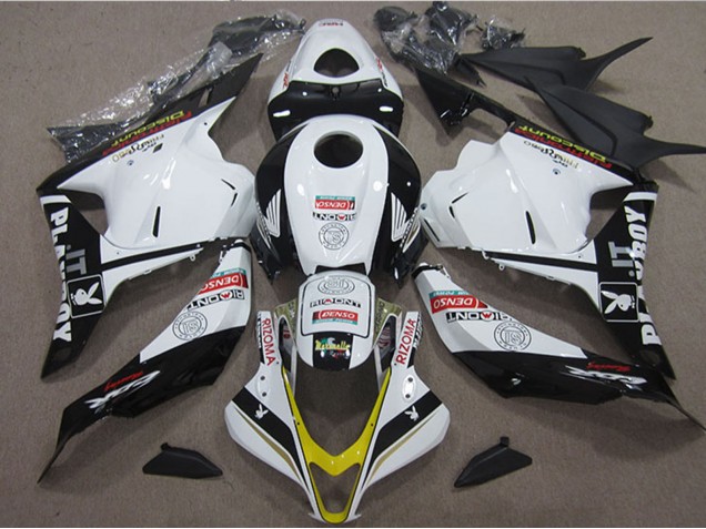 Lojas Carenagens Moto Honda CBR600RR 2009-2012 - Branco Amarelo Preto Brilhante Rizoma Playboy