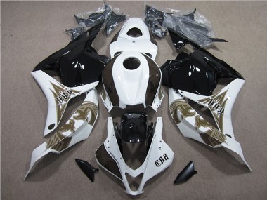 Lojas Kits Carenagens Moto Honda CBR600RR 2009-2012 - Branco Preto Brilhante