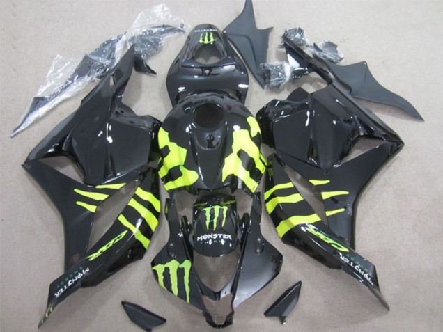 Lojas Carenagens Moto Honda CBR600RR 2009-2012 - Preto Brilhante Amarelo Monstro