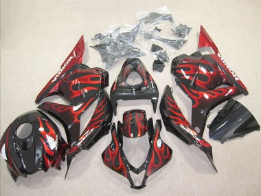 Lojas Carenagem Moto Honda CBR600RR 2009-2012 - Preto Brilhante Vermelho Chama