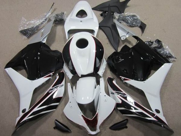 Lojas Kits Carenagem Moto Honda CBR600RR 2009-2012 - Branco Preto Brilhante