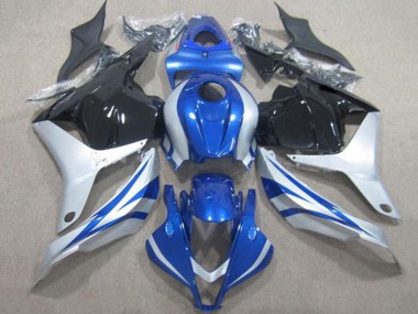 Lojas Carenagens Moto Honda CBR600RR 2009-2012 - Prata Azul Preto Brilhante Listra