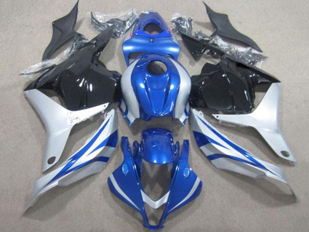 Lojas Carenagens Moto Honda CBR600RR 2009-2012 - Prata Azul Preto Brilhante Listra