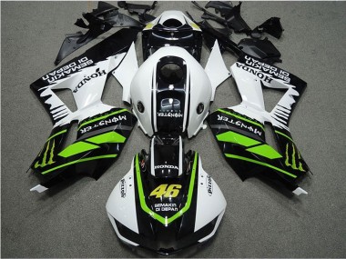 Lojas Carenagens Moto Honda CBR600RR 2013-2023 - Branco Verde Preto Brilhante Semakin Didepan Monstro