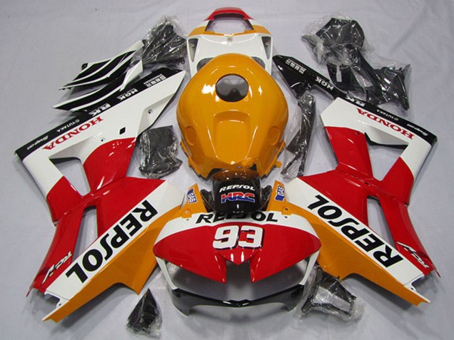 Lojas Carenagem Moto Honda CBR600RR 2013-2023 - Laranja Branco Vermelho Preto Brilhante Repsol 93