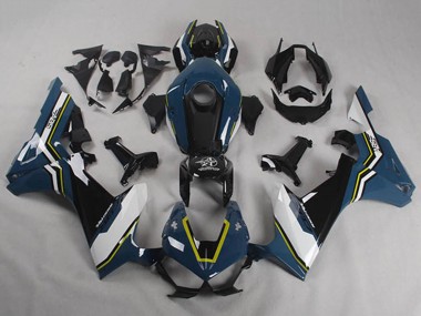 Lojas Carenagens Moto Honda CBR1000RR 2017-2023 - Azul Branco Amarelo Preto Brilhante Shocker