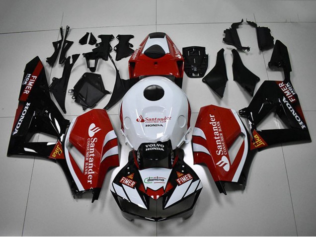 Lojas Carenagens Moto Honda CBR1000RR 2012-2016 - Branco Vermelho Preto Brilhante Santander