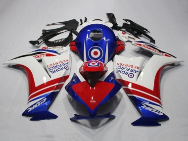 Lojas Carenagens Moto Honda CBR1000RR 2012-2016 - Branco Vermelho Azul Royal Air Force Reserves