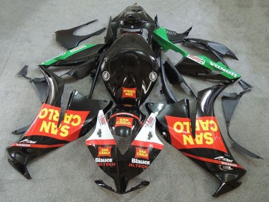 Lojas Carenagens Moto Honda CBR1000RR 2012-2016 - Vermelho Verde Amarelo Preto Brilhante San Carlo