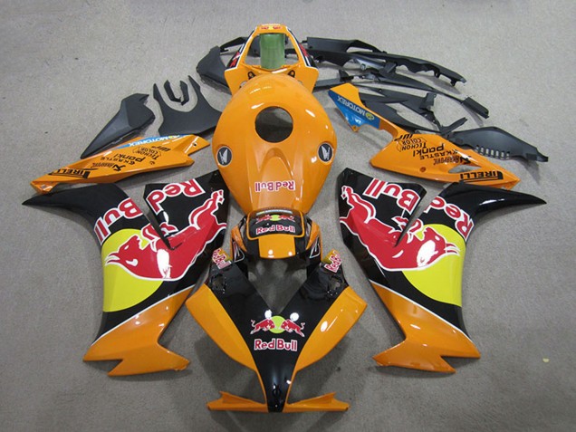 Lojas Carenagens Moto Honda CBR1000RR 2012-2016 - Laranja Amarelo Preto Brilhante Red Bull