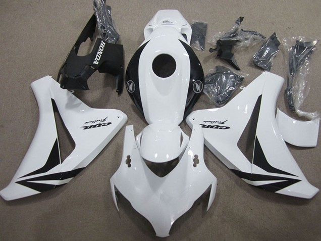 Lojas Carenagens Moto Honda CBR1000RR 2008-2011 - Branco Preto Brilhante Fireblade
