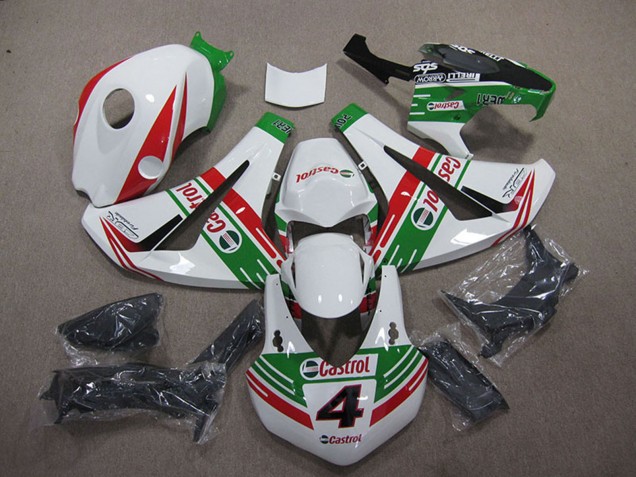 Lojas Carenagens Moto Honda CBR1000RR 2008-2011 - Branco Vermelho Verde Castrol 4