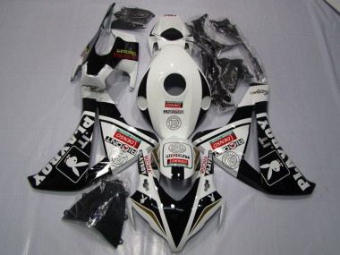 Lojas Carenagens Moto Honda CBR1000RR 2008-2011 - Branco Preto Brilhante DENSO Playboy