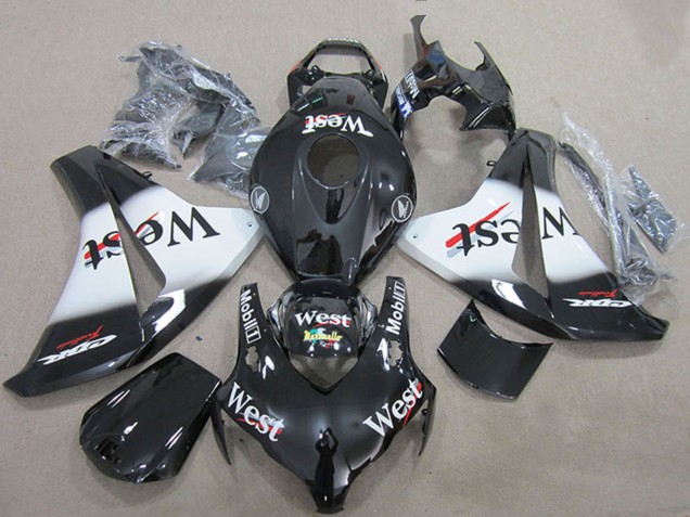 Lojas Carenagens Moto Honda CBR1000RR 2008-2011 - Preto Brilhante Branco West
