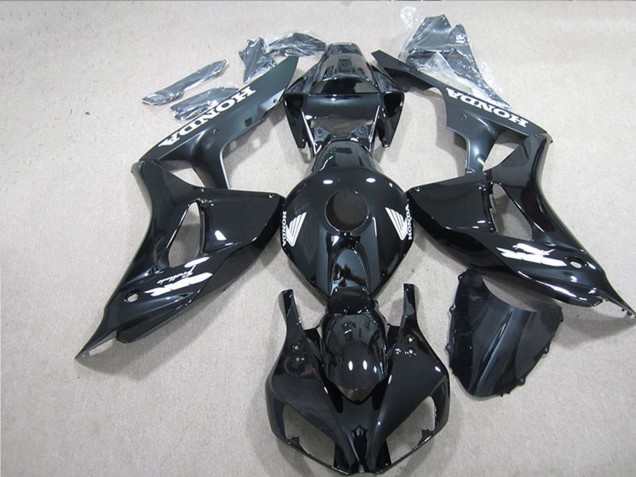 Lojas Carenagens Moto Honda CBR1000RR 2006-2007 - Preto Brilhante Branco Decalques
