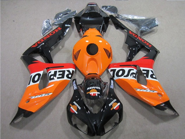 Lojas Carenagem Moto Honda CBR1000RR 2006-2007 - Laranja Branco Vermelho Preto Brilhante Repsol