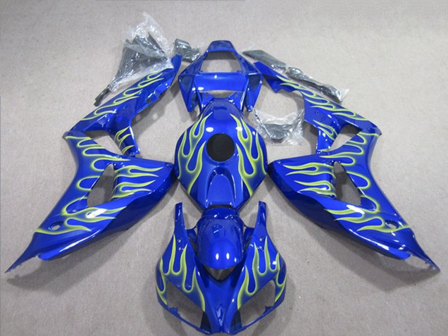 Lojas Carenagens Moto Honda CBR1000RR 2006-2007 - Azul Verde Chama
