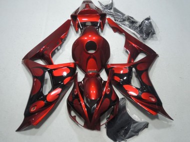 Lojas Carenagens Moto Honda CBR1000RR 2006-2007 - Vermelho Preto Brilhante Chama