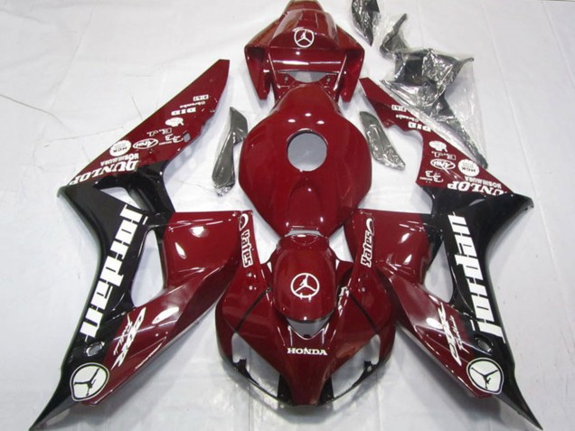 Lojas Carenagens Moto Honda CBR1000RR 2006-2007 - Vermelho Castanho Preto Brilhante Branco Jordan