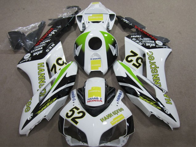 Lojas Carenagens Moto Honda CBR1000RR 2004-2005 - Branco Amarelo Verde Preto Hannspree 52