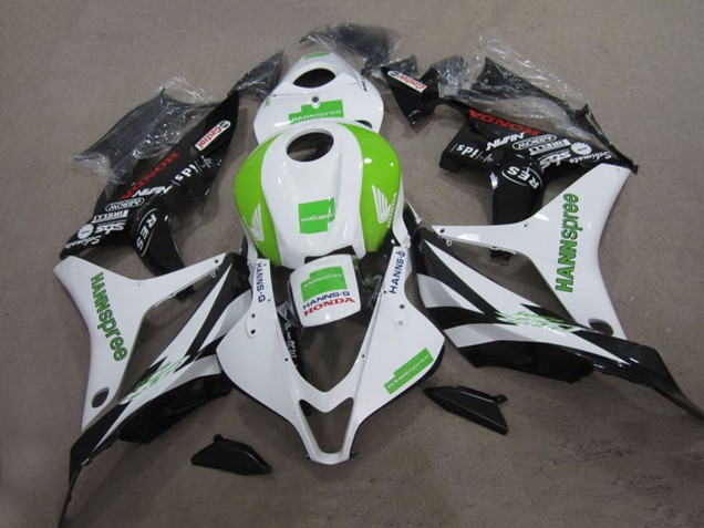 Lojas Carenagens Moto Honda CBR1000RR 2004-2005 - Branco Verde Preto Brilhante Hannspree