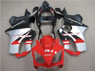 Lojas Carenagens Moto Honda CBR600 F4i 2001-2003 - Prata Vermelho Preto Brilhante