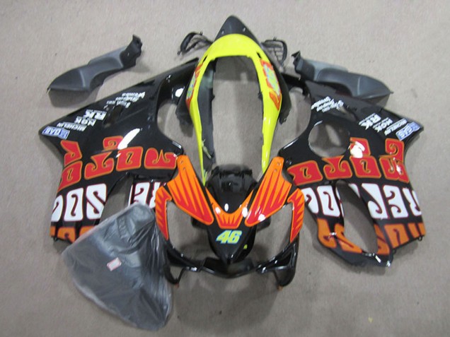 Lojas Carenagens Moto Honda CBR600 F4i 2004-2007 - Amarelo Laranja Preto Brilhante Rossi 46