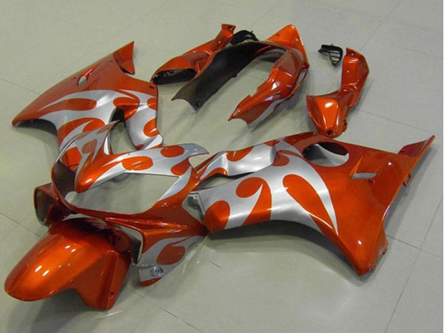 Lojas Carenagens Moto Honda CBR600 F4i 2004-2007 - Prata Laranja Chama