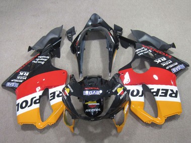Lojas Carenagens Moto Honda CBR600 F4 1999-2000 - Laranja Branco Vermelho Preto Brilhante Repsol