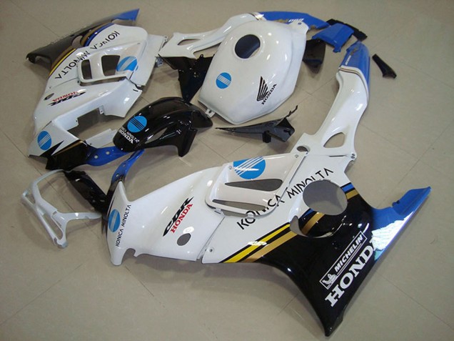 Lojas Carenagens Moto Honda CBR600 F3 1995-1996 - Branco Azul Preto Brilhante Konica Minolta