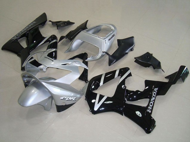 Lojas Carenagens Moto Honda CBR900RR 929 2000-2001 - Prata Preto Brilhante