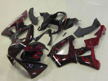 Lojas Carenagens Moto Honda CBR900RR 929 2000-2001 - Preto Brilhante Vermelho Chama