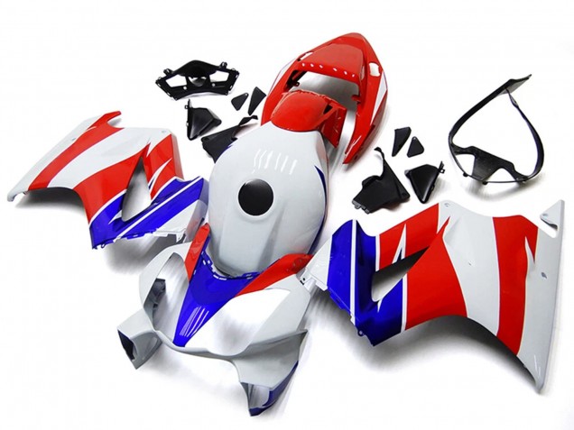 Lojas Carenagens Moto Honda VFR800 2002-2013 - Branco Vermelho Azul No Decal
