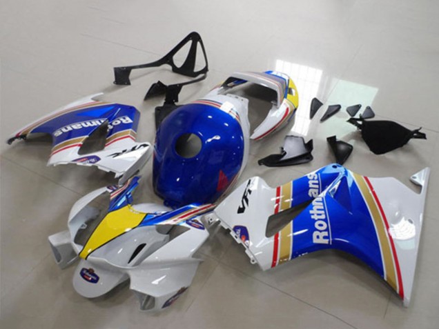 Lojas Carenagens Moto Honda VFR 800 2002-2013 - Branco Azul Amarelo Rothmans